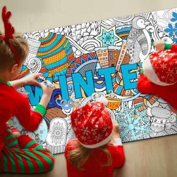 Giant Mandala Coloring Poster Large Winter Coloring Posters Adult Jumbo Holidays Christmas Wall Coloring Pages DIY Drawing Art Craft Activity Big Coloring Sheet for Home Classroom Decorations Supplies