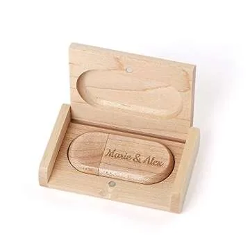 Customized Personalized U Disk 2G, 8G, 16G, 32G, 64G Logo Gift Commemorative Custom Logo Wooden USB Flash Drive, Personal Gift, Party Wedding (2G, Maple)