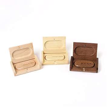 Customized Personalized U Disk 2G, 8G, 16G, 32G, 64G Logo Gift Commemorative Custom Logo Wooden USB Flash Drive, Personal Gift, Party Wedding (2G, Maple)