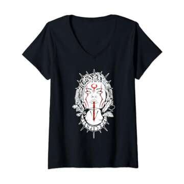 Ancient Viking Norse Woman V-Neck T-Shirt