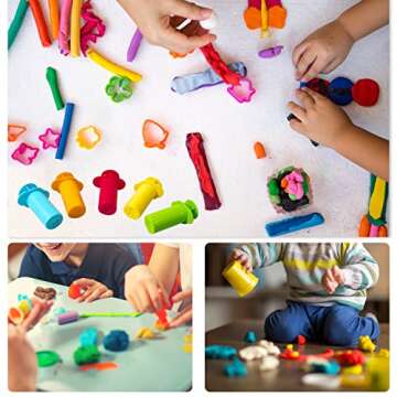 Rimobul Assorted Designs Dough Extruders Set - Set of 10 - Assorted Colors