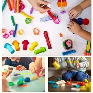 Rimobul Assorted Designs Dough Extruders Set - Set of 10 - Assorted Colors