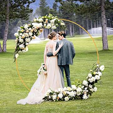 Loninak 6.7FT Round Wedding Arch Backdrop Stand for Events