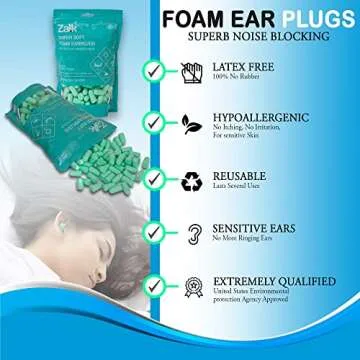 Zalik 100 Pair Noise Cancelling Ultra Soft Earplugs