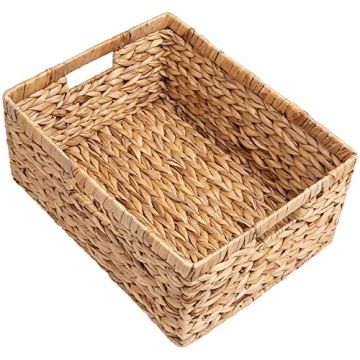 Jumbo Water Hyacinth Storage Basket Stylish Sturdy Handles