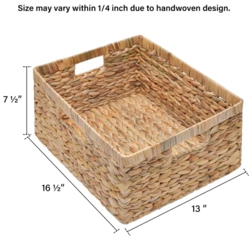 Jumbo Water Hyacinth Storage Basket Stylish Sturdy Handles