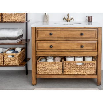 Jumbo Water Hyacinth Storage Basket Stylish Sturdy Handles