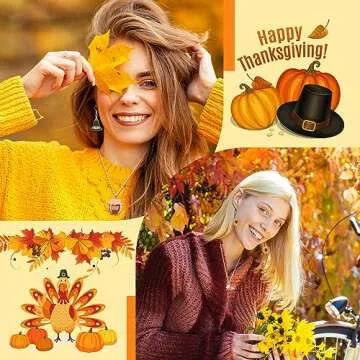 Tudomro 300 Thanksgiving Charms for Jewelry Making