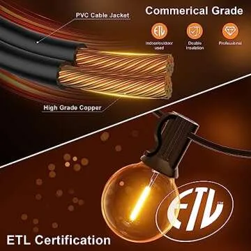 GPATIO 60FT Waterproof String Lights for Outdoor Fun