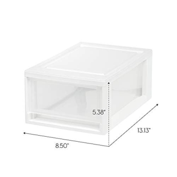 IRIS USA 6 Qt Plastic Drawer Storage Organizer 4-Pack