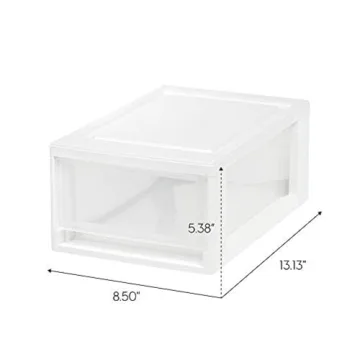 IRIS USA 6 Qt Plastic Drawer Storage Organizer 4-Pack