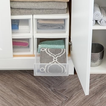 IRIS USA 6 Qt Plastic Drawer Storage Organizer 4-Pack