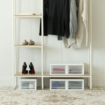 IRIS USA 6 Qt Plastic Drawer Storage Organizer 4-Pack