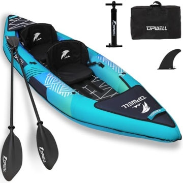 11' Inflatable Kayak with Drop Stitch Floor 1 Person 2 Person Adult Blow up Kayaks Foldable Boat Can...
