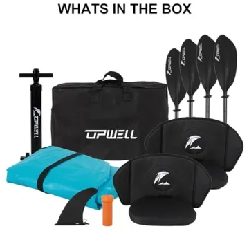 11' Inflatable Kayak with Drop Stitch Floor 1 Person 2 Person Adult Blow up Kayaks Foldable Boat Canoe, Aurora Blue