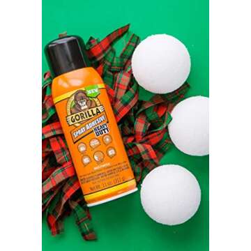 Gorilla Heavy Duty Spray Adhesive, Multipurpose and Repositionable, 11 Ounce, Clear, (Pack of 1)