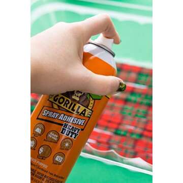 Gorilla Heavy Duty Spray Adhesive, Multipurpose and Repositionable, 11 Ounce, Clear, (Pack of 1)