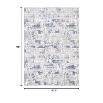 SAFAVIEH Amelia Collection Area Rug - 5'3" x 7'6", Blue & Grey, Modern Abstract Distressed Design, N...