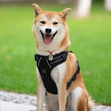 PoyPet No Pull Dog Harness, Reflective Comfortable Vest Harness with Front & Back 2 Leash Attachment...