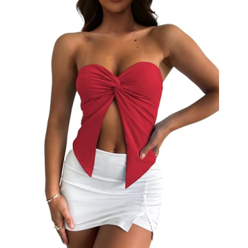 MISSACTIVER Women’s Sexy Twist Front Tube Top – Perfect for Summer Parties!