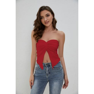 MISSACTIVER Twist Front Tube Top for Summer Style