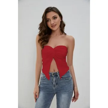 MISSACTIVER Twist Front Tube Top for Summer Style