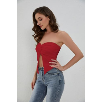 MISSACTIVER Twist Front Tube Top for Summer Style