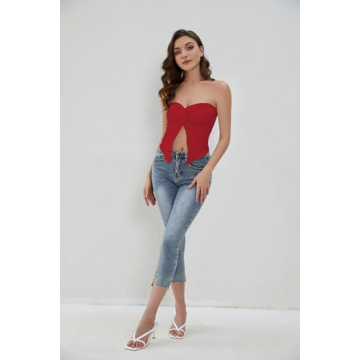 MISSACTIVER Twist Front Tube Top for Summer Style