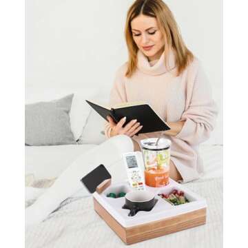 Couch Cup Holder Tray - Stylish Organizer for Snacks & Drinks