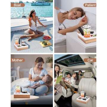 Couch Cup Holder Tray - Stylish Organizer for Snacks & Drinks