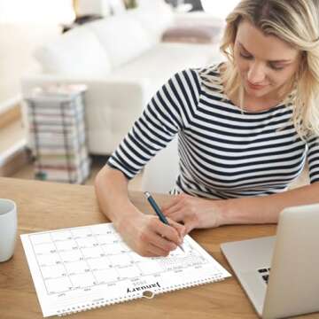 Lbylyhxc 2024-2025 Calendar - Includes July 2024 to December 2025-18 Monthly Wall Calendar 2024-2025, 14.7 x 11.5 Inches.Thick Paper with Julian Dates and Block for New Year and Christmas Presents (2024-2025 wall calendar simplicity)