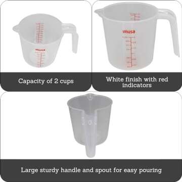 IMUSA 2-Cup Measuring Cup for Perfect Cooking & Baking Accuracy