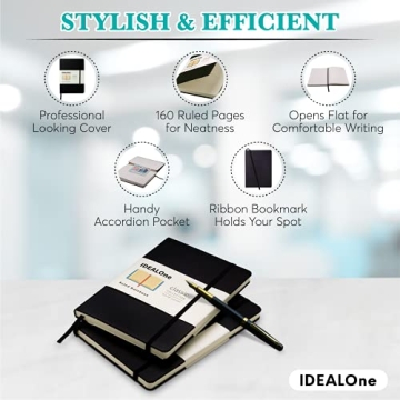 IDEALOne Journal A5 Leather-bound Notebook for Creative Minds
