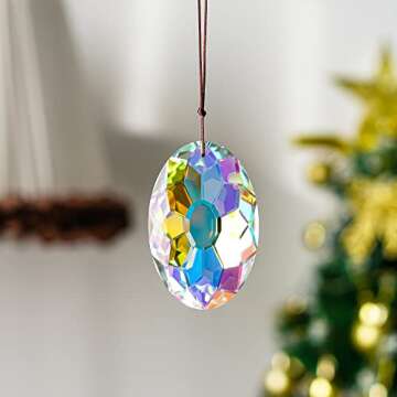 AB Coating Hanging Crystal Prism for Home Decor