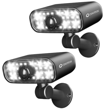 CINOTON Solar Lights Outdoor, 3 Modes Motion Sensor Wall Light Fixtures with Super Bright 5050 SMD L...