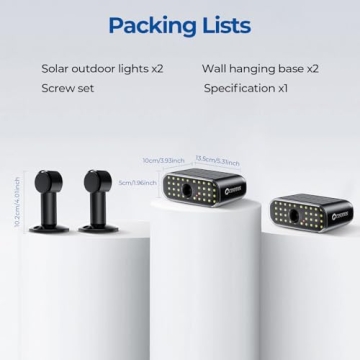 CINOTON Solar Lights Outdoor with Motion Sensor & Bright LEDs