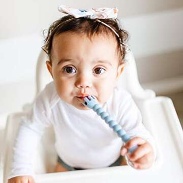 Ryan & Rose Cutie Tensils Baby Spoon and Fork [2 Pack] (Blue)