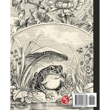 Composition Notebook College Ruled: Frog & Mushroom Vintage Illustration | Cute Cottagecore Aestheti...