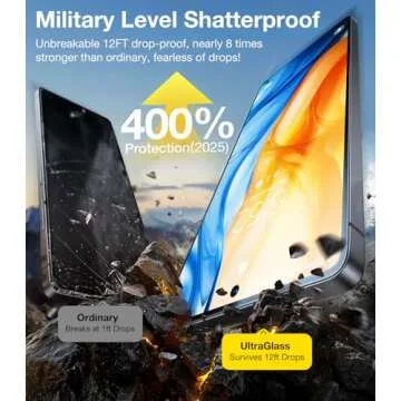 UltraGlass Unbreak TOP 9H+ Glass for Samsung Galaxy S25 Ultra Screen Protector [Military Grade Shatterproof & Longest Durable] Galaxy Screen Protector 25 Ultra Tempered Glass Full Coverage, 2 Pack