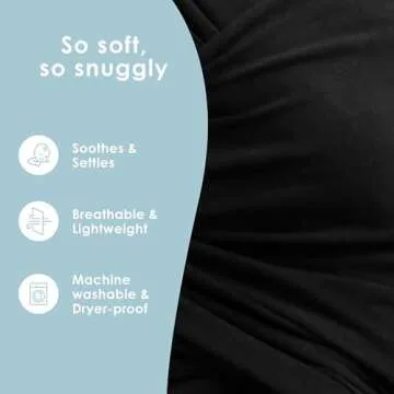 Sleepy Wrap Stretchy Ergonomic Baby Carrier Sling for Newborns to Toddlers - Hands-Free Lightweight Baby Wrap 7-35 lbs (Sable Black)