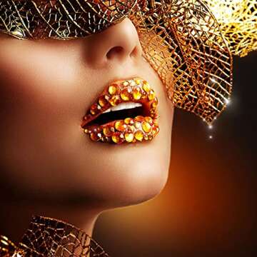 2000 Pieces Flat Back Gems Rhinestones 6 Sizes (1.5-6 Mm) Round Crystal Rhinestones with Pick up Tweezer and Rhinestones Picking Pen for Crafts Nail Clothes Shoes Bags DIY Art (Gold)