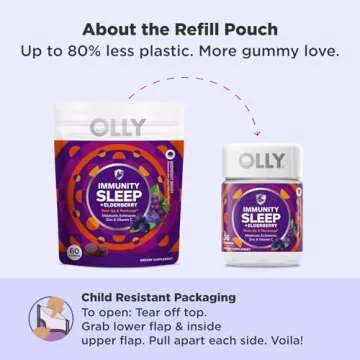 OLLY Immunity Sleep Gummy, Immune and Sleep Support, 3mg Melatonin, Echinacea, Zinc, Vitamin C, Chewable Supplement, Berry - 60 Count