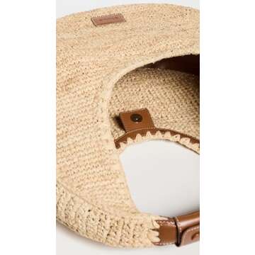 STAUD Women's Large Raffia Moon Tote Bag, Natural/Tan, One Size