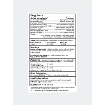 Organic Non-GMO Cold Crush for Natural Cold Relief