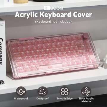 KiiBOOM Premium Acrylic Transparent Keyboard Cover, Waterproof & Anti-Dust Protector for Mechanical ...