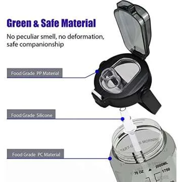 70oz Inspirational Water Bottle for Daily Hydration