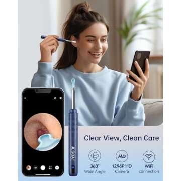Ear Wax Removal Tool Camera - High-Definition Ear Cleaner with App Connection and LED Lights