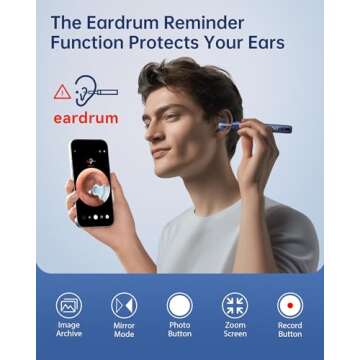 Ear Wax Removal Tool Camera for iOS and Android - 1296P HD