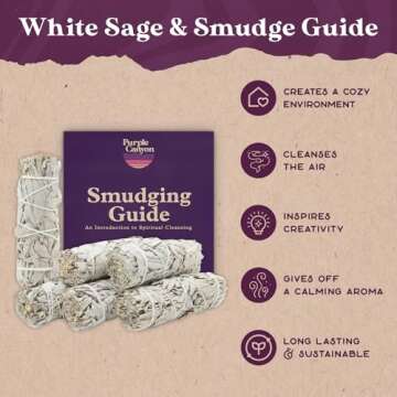 White Sage Bundles - 6 Pack - Sage Smudge Stick for Home Cleansing Incense Healing Meditation and California Smudge Sticks Rituals - 4 inch