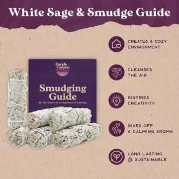 White Sage Bundles - 6 Pack - Sage Smudge Stick for Home Cleansing Incense Healing Meditation and California Smudge Sticks Rituals - 4 inch
